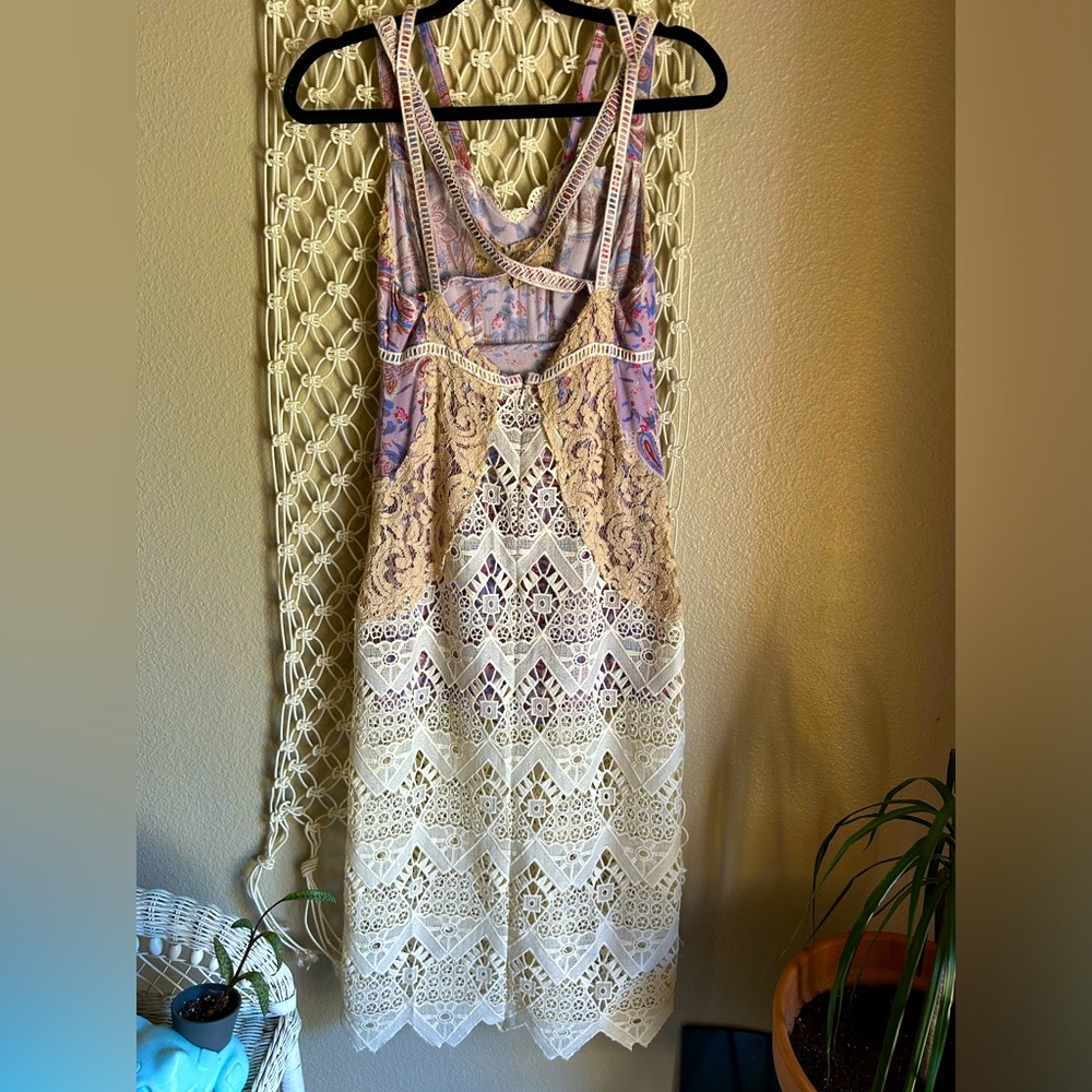 Free People Still Life Midi Lace Dress Size 2 - Picture 4 of 6